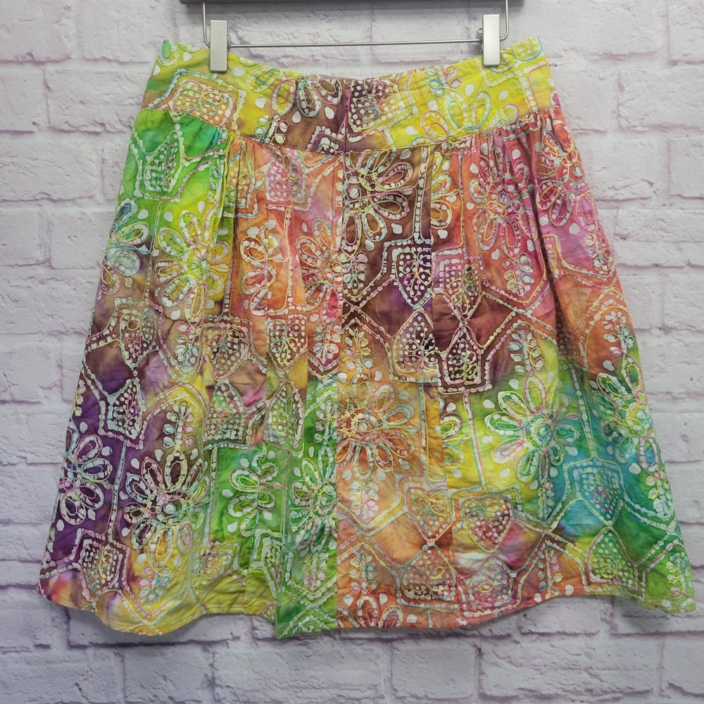Colorful Batik Kantha Embroidered Mini Size L Boho Hippie Artsy Festival Gorp - Picture 6 of 8